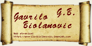 Gavrilo Biolanović vizit kartica